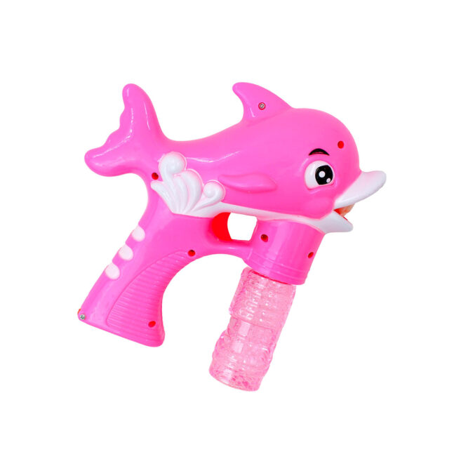 Lança Bolhas De Sabão Pistola Lançador De Bolinhas Golfinho Cor:Rosa
