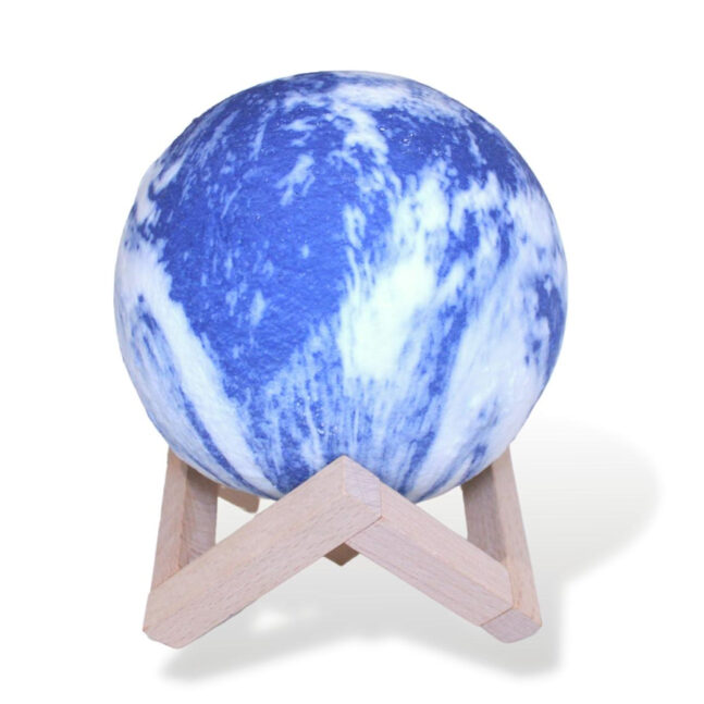 Luminaria Pendente Planeta Galaxia Universo 3d Abajur Usb Com Controle RGB Colorido Cor:Branco