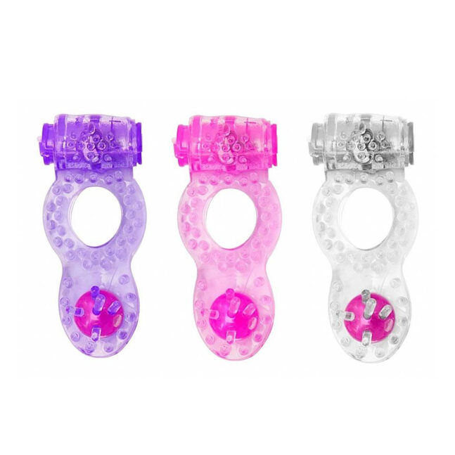 Anel Peniano Pérola Vibrador Duplo Prazer COD:1012 Cor:Rosa