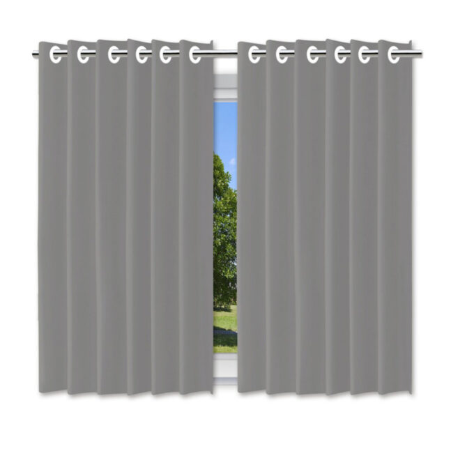 Cortina Blecaute Blackout Corta Luz Quarto Sala Com Ilhos 2,80x2,50 Vida Pratika Cor:Cinza