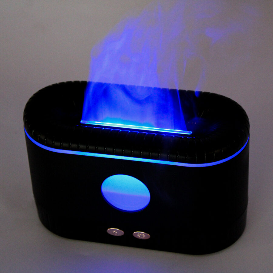 Umidificador De Ar Luminaria Fogueira USB Difusor Aromatizador Branco:Preto - Imagem 2