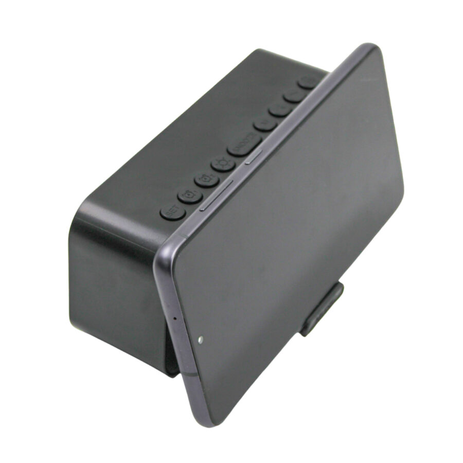 Relogio Despertador Digital Caixa De Som Bluetooth Radio Espelhado USB LED G10 Core:Preto - Imagem 2
