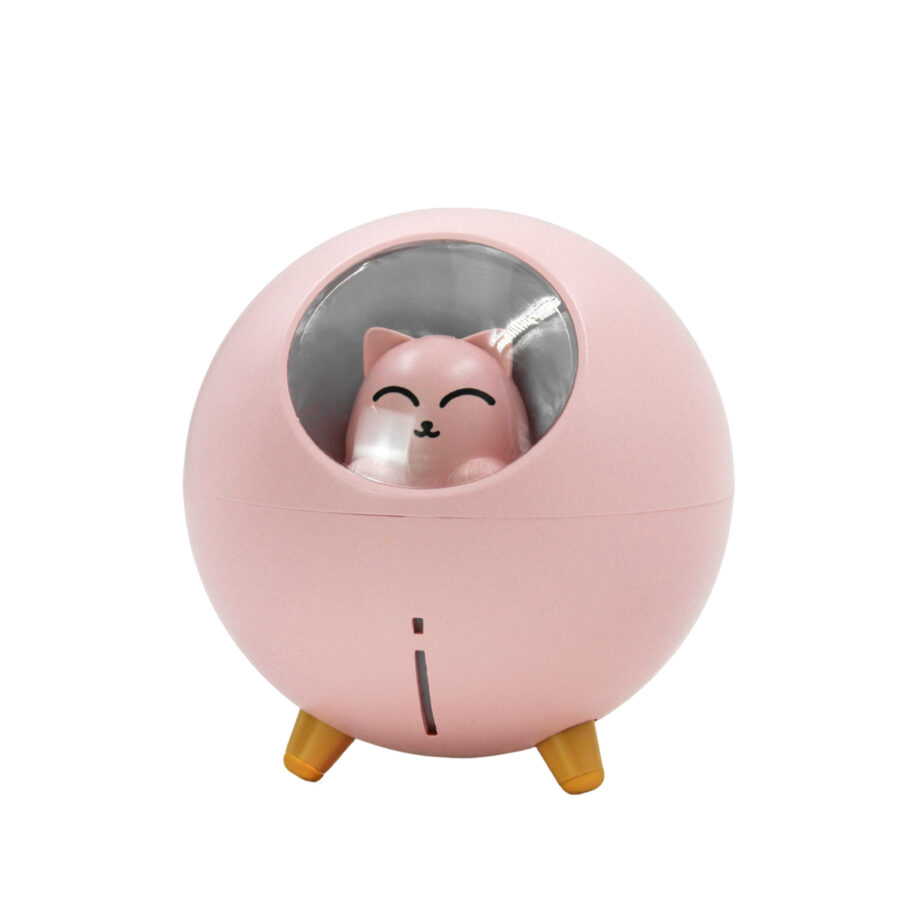 Umidificador De Ar Luminaria USB Difusor Aromatizador Esfera Gatinho Cor:Verde - Imagem 2