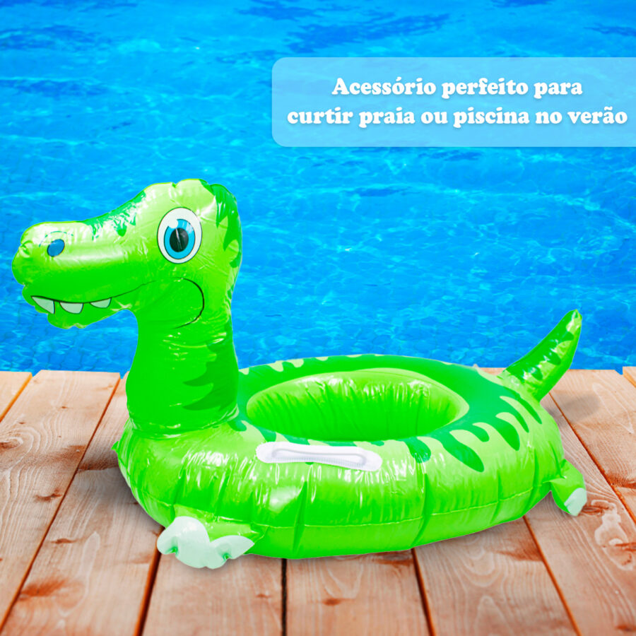 Boia Infantil Inflável Dinossauro Praia Piscina Criança Verão Cor:Verde - Imagem 3