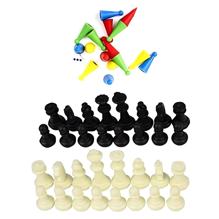 Jogos Tabuleiro 3 em 1 Clássicos Xadrez Ludo Cobras Escadas - Imagem 3