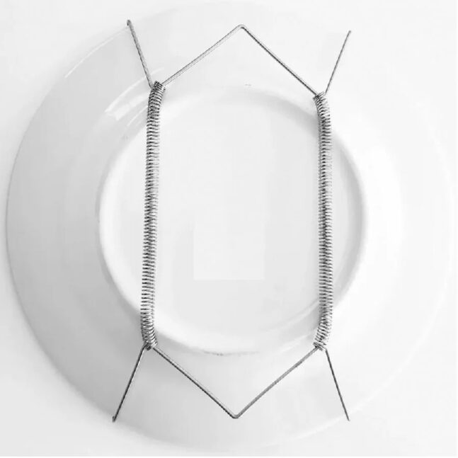 Suporte Gancho Mola Dourada Prato Decorativo Parede Pendurar Tamanho:Bolo (18 a 30cm)