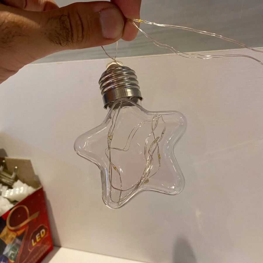 Fio De Led Com 10 Lâmpadas Estrelas Fio De Fada USB e Pilha AA Cor:Colorido - Imagem 2
