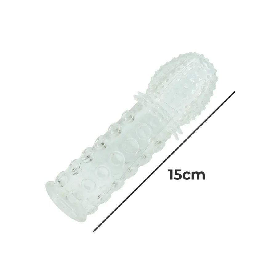 Capa Peniana Extensora Textura Massageadora 15cm Cor:Rosa - Imagem 3