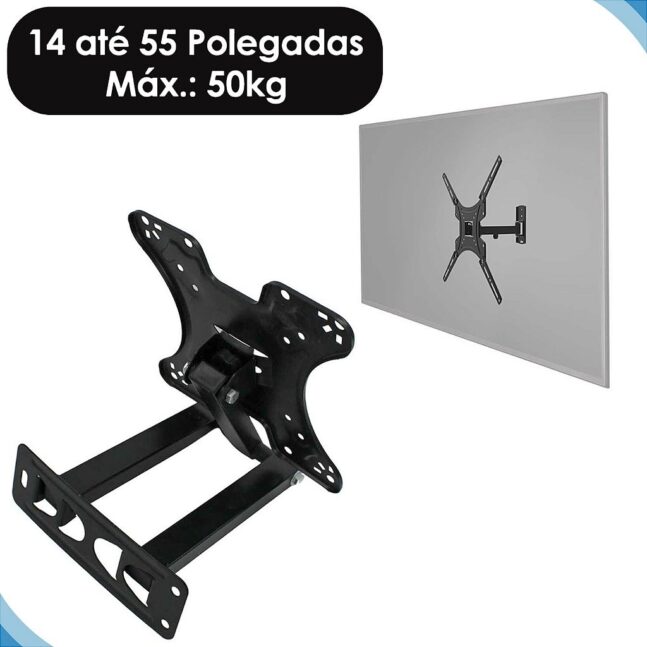 Suporte Tv Articulado 14 A 55 Polegadas Ate 50kg