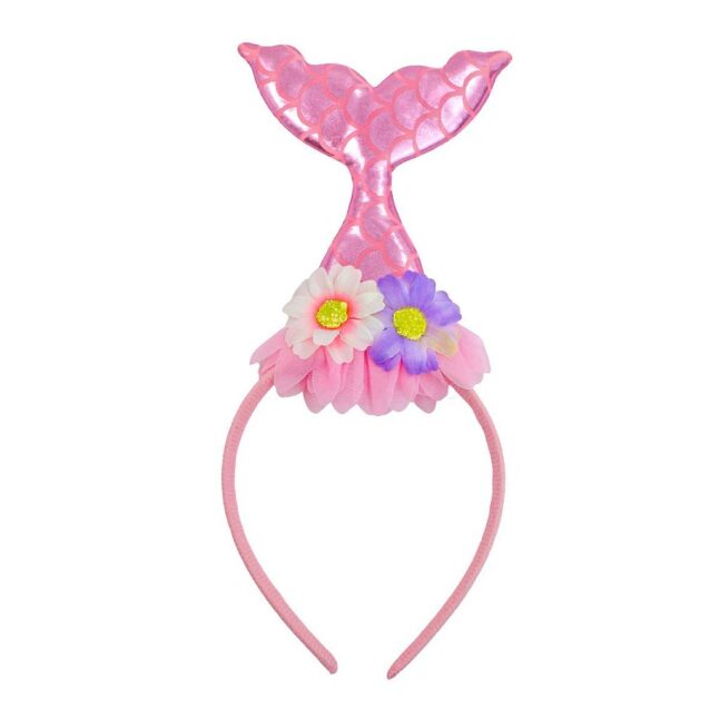 Tiara Arco Fantasia Arquinho Carnaval Halloween Festa Modelo:Sereia Rosa