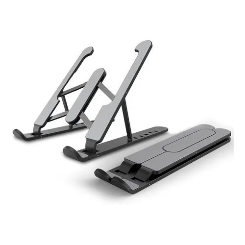 Suporte Portatil Ajustavel Para Notebook Com 6 Niveis Cores:Preto