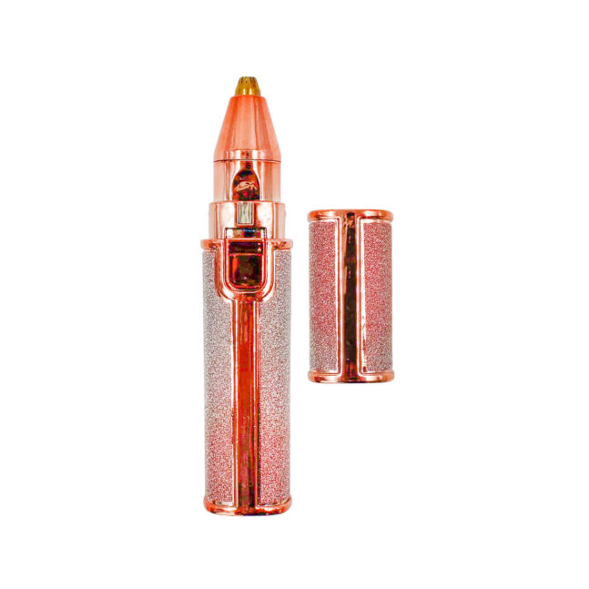 Caneta Depilador Eletrico Portatil Recarregavel 2 em 1 Indolor Sobrancelha Buço Corpo Cor:Rosa