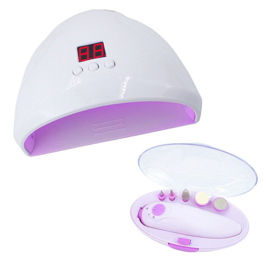 Cabine Led UV USB C/ Lixa Eletrica Portatil Kit Manicure 2 em 1 - Imagem 2