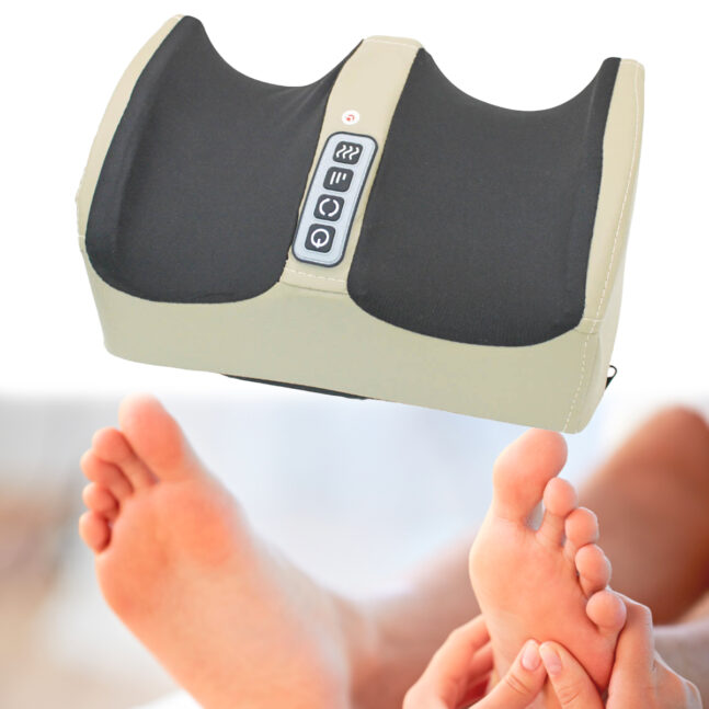 Aparelho Massageador De Pes Eletrico Shiatsu Pernas Bivolt Cor:Bege
