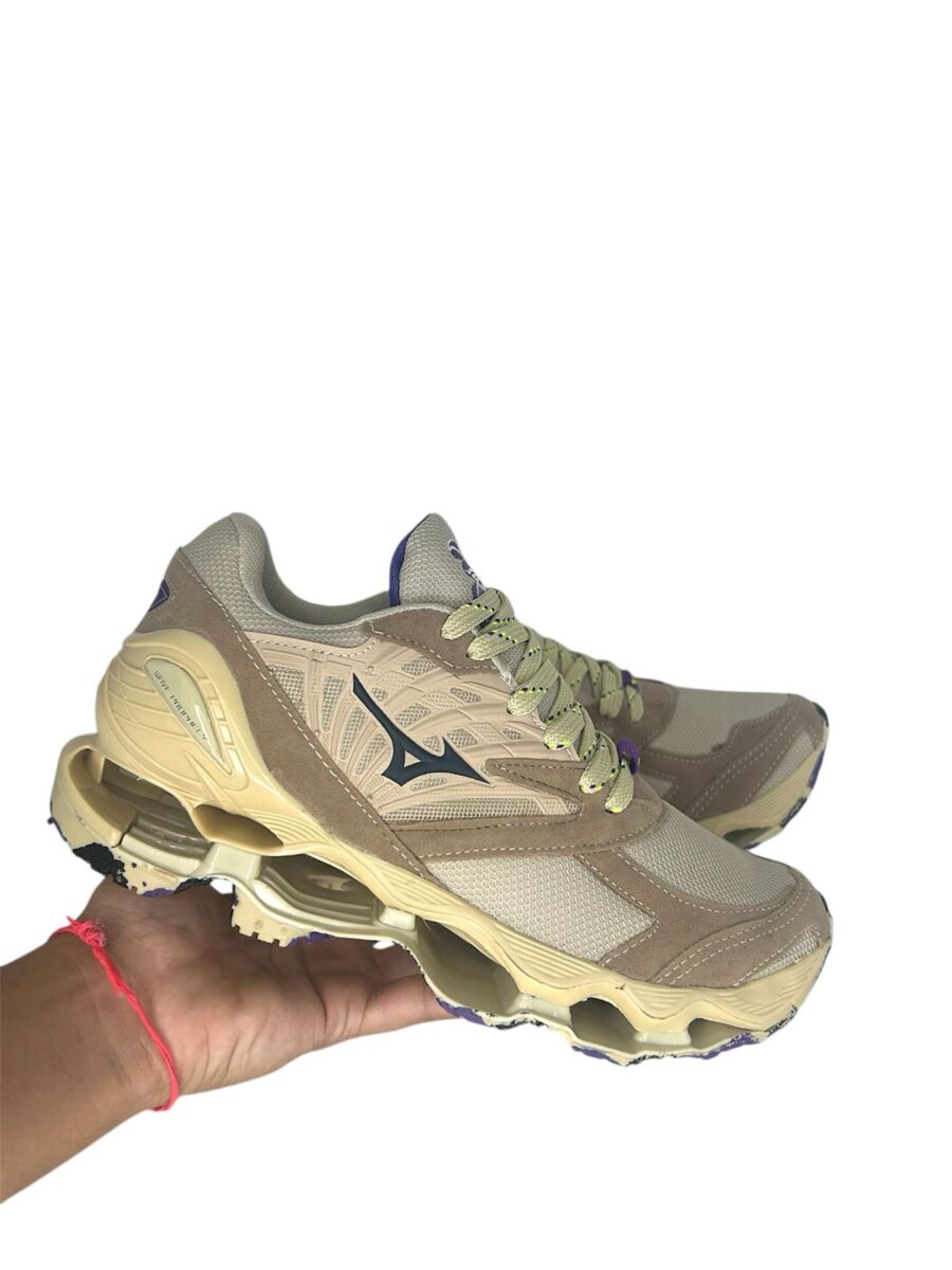 Tênis Wave Prophecy LS Flor de Lotus Masculino Mizuno Bege - Imagem 4