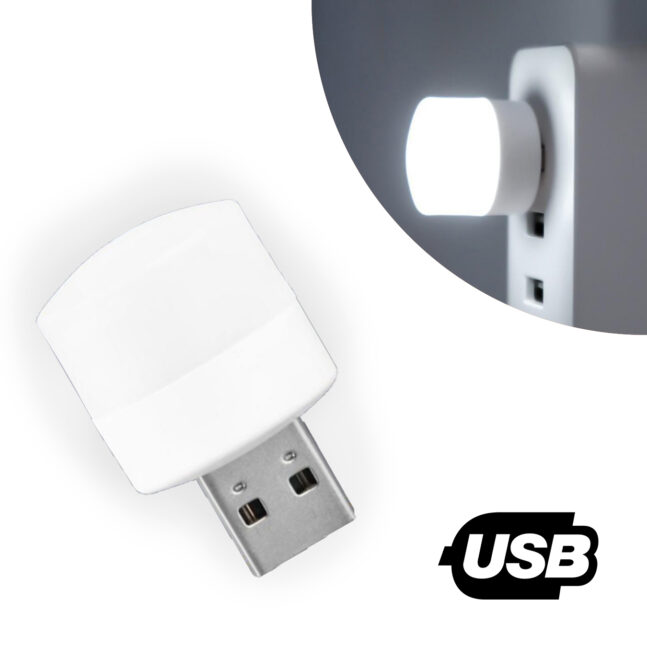 Mini Luminaria Luz Lampada Led Abajur Usb Notebook Modelo:Branco Frio 6500K
