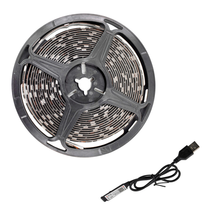 Fita Led Rgb Controle Via App Celular 5 Metros 5v USB Para Tv Pc Carro Quarto Decoração - Imagem 4