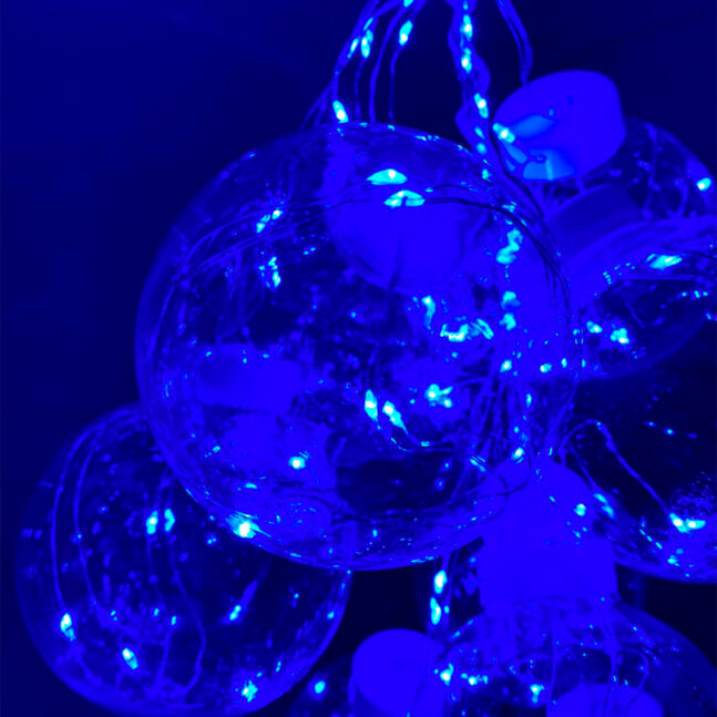 Varal Led 10 Lampadas Bola Incandescentes Fio De Fada Cor:Azul