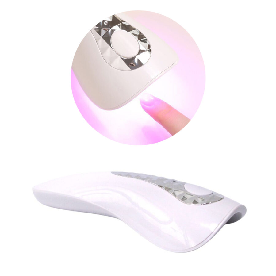Mini Cabine Para Unha LED/UV Portatil USB 5 Lampadas 18W Cor:Branco - Imagem 5