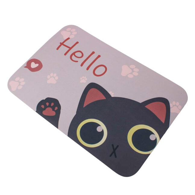 Tapete Superabsorvente de Secagem Rapida Antiderrapante Retangular Estampado mODELO:Gato