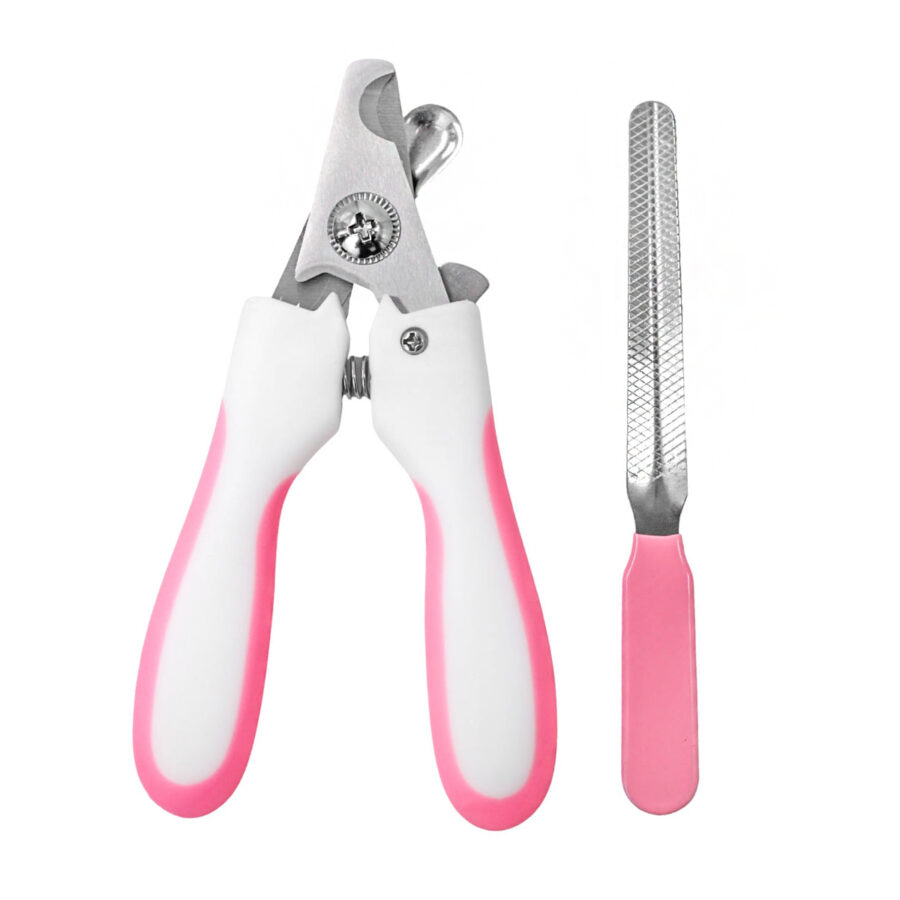 Alicate Pet Tesoura Corte De Unhas Cachorro Gato Com Lixa Cor:Rosa - Imagem 3