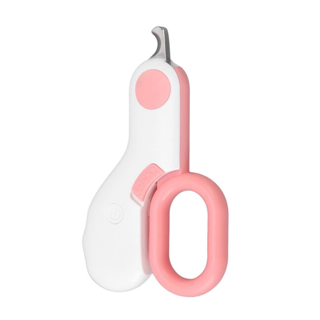 Mini Cortador De Unha Pet Alicate Com Lanterna Cachorro Gato Cores:Rosa