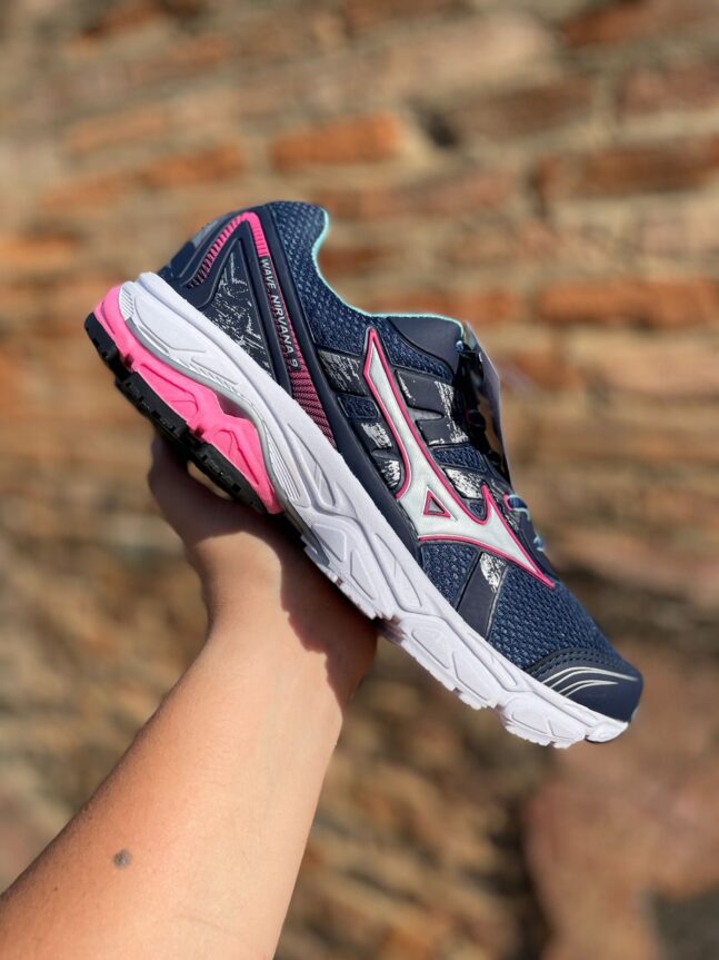 Tênis Wave Nirvana 9 Feminino Mizuno Azul/Rosa
