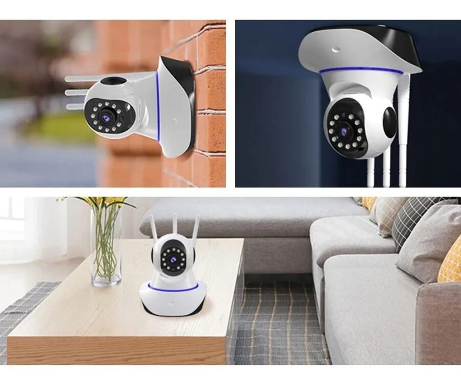 Camera Ip 3 Antenas Wifi Wireless 3 Geração Visão Noturna - Imagem 5