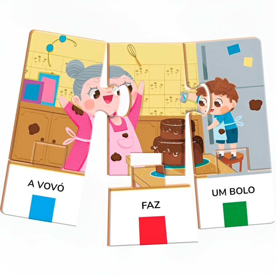 Brinquedo Primeiras Frases Quebra Cabeça Infantil Didático