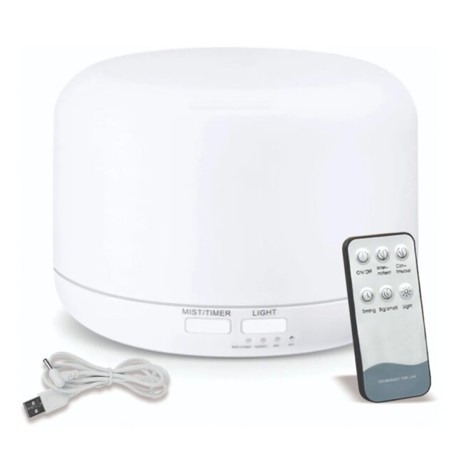 STO279 - Difusor Eletrico Aroma Ultrassonico Com Led 500 ml Branco