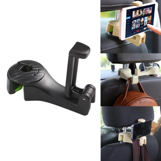 Suporte Gancho Multifuncional De Telefone Para Encosto De Carro