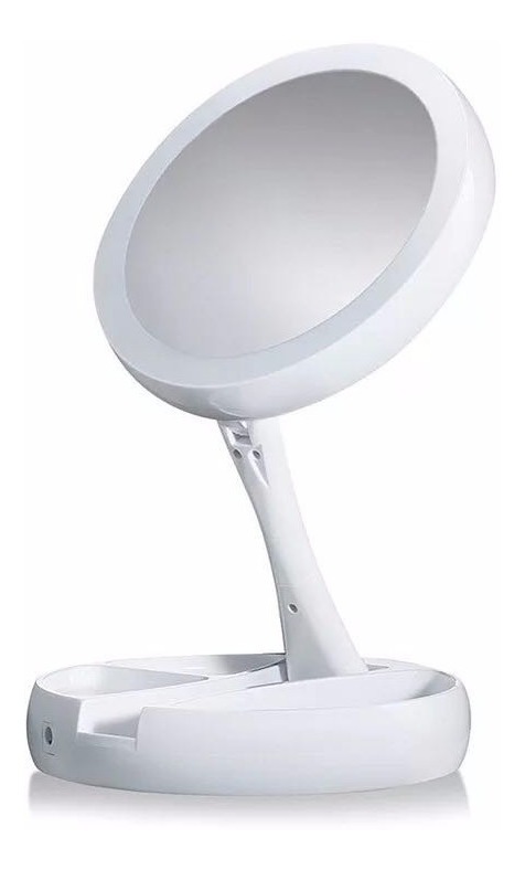 Espelho De Led Dobravel Aumenta 10x Maquiagem Original Luxo