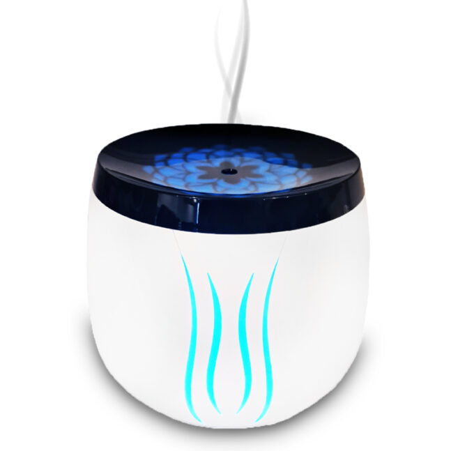 Difusor Aromatico Automatico Com Luzes De Led E Controle Remoto 450ML Cor:Branco