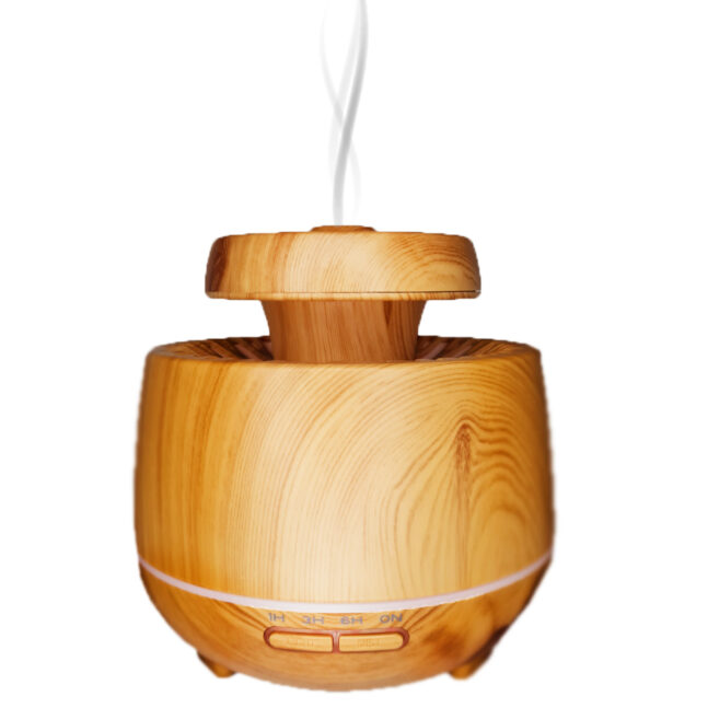 Aromatizador e Umidificador de Ambientes Com 7 Tipos De Luzes De Led 400ML Cor:Madeira