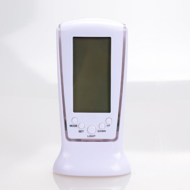Relogio Digital De Mesa Despertador Calendario Termometro Square Clock Com Luz Led
