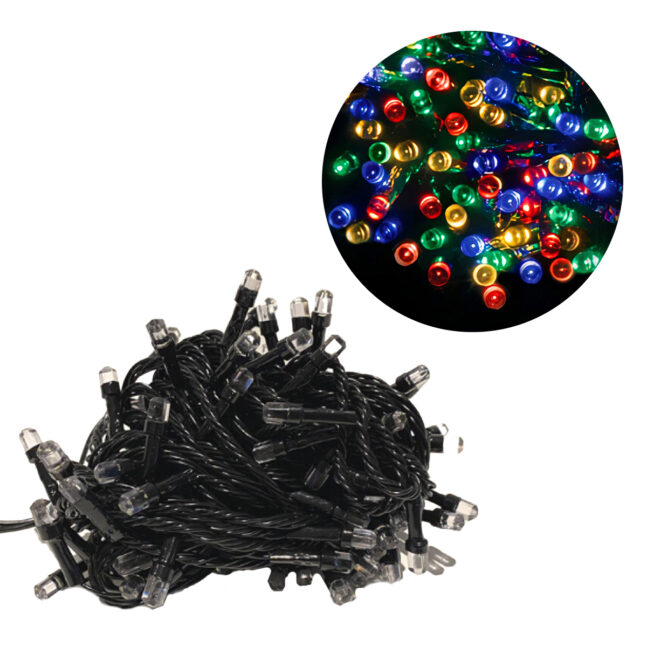 Pisca Pisca Cordão Com 100 Lâmpadas Super Led Formato Grão 10 Metros Fio Preto Cor:Colorido