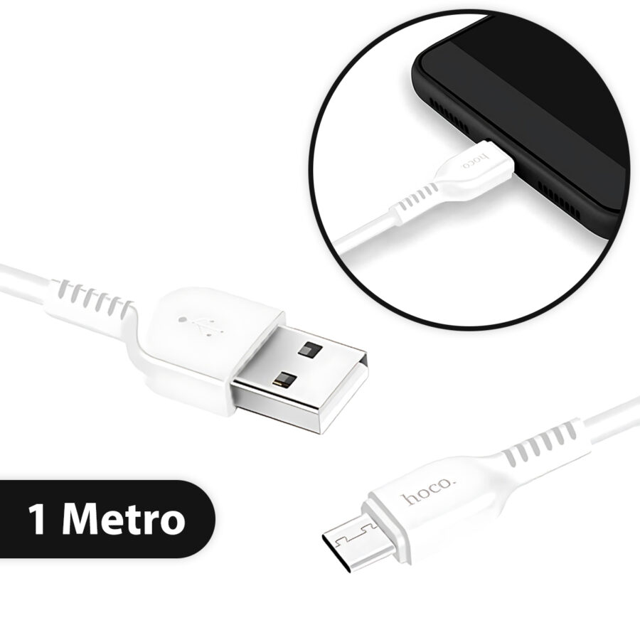 Cabo Carregador USB Tipo C Android Rápido Turbo 1 Metro Cor:Branco