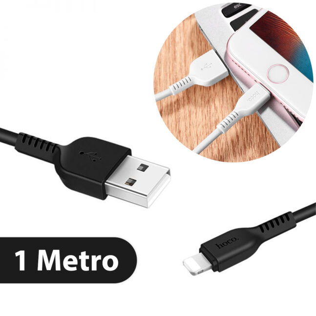 Cabo Carregador USB Lightning IOS Rápido Turbo 1 Metro Cor:Preto