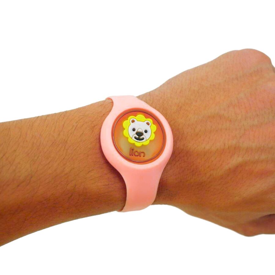 Pulseira Relogio Infantil Anti Mosquito Repelente Figurinhas Cor:Rosa
