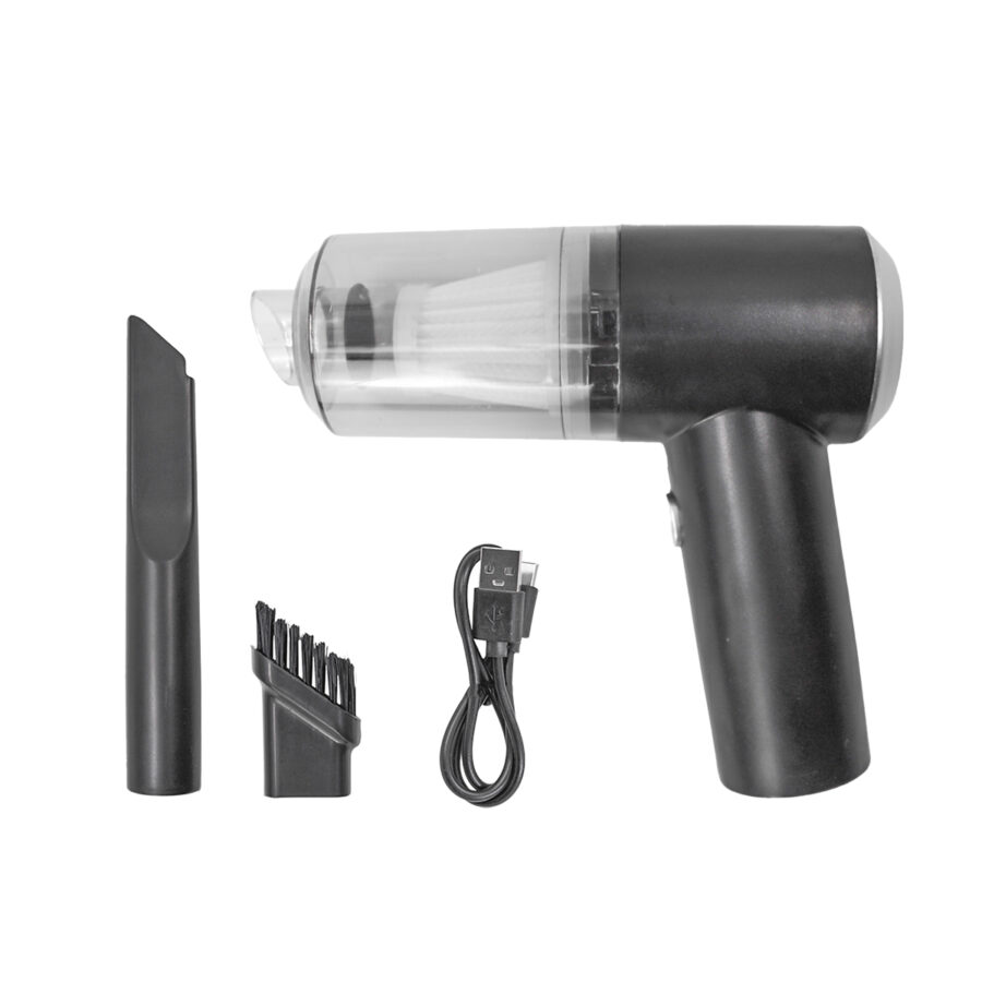 Mini Aspirador De Po Sem Fio Portatil Limpa Tudo Casa Carro Vacuo Cor:Preto