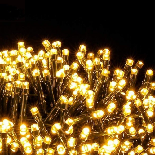10 Metros De Led Pisca Cordão Com 100 Lampadas Formato Gota Fio Preto Cor:Branco Quente