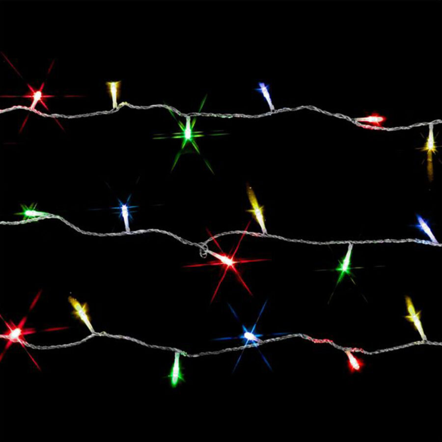 Cordão Com 100 Lampadas De Led Formato Pequena Gota 10 Metros Fio Crystal Cor:Colorido - Imagem 2