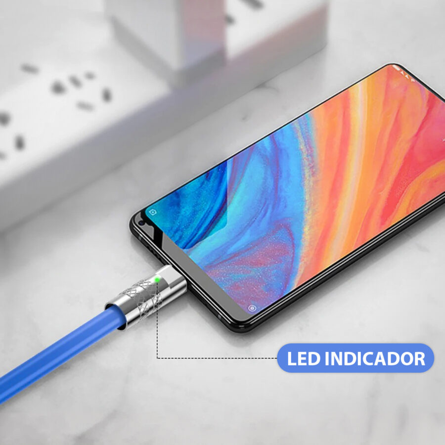 Cabo Carregador Usb Lightining Turbo 5A Rápido Alumínio 1 Metro Cor:Azul - Imagem 2