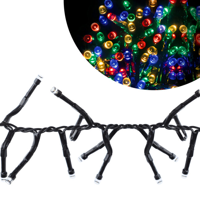 10 Metros De Led Pisca Cordão Com 100 Lampadas Formato Gota Fio Preto Cor:Colorido