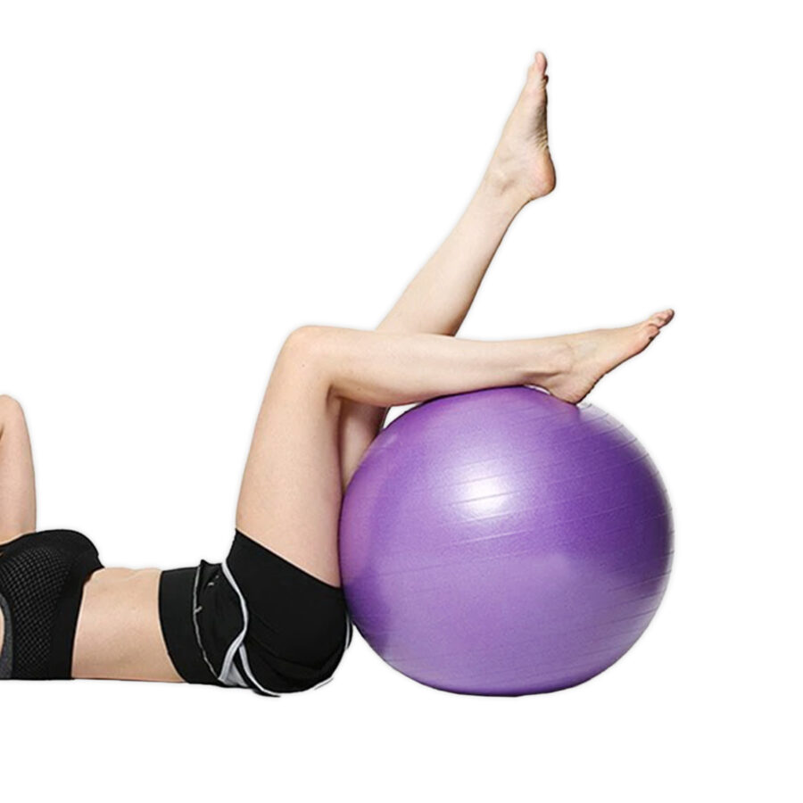 Bola Pilates Suiça Yoga Ginástica Fisioterapia Abdominal 55cm Cor:Roxo - Imagem 2