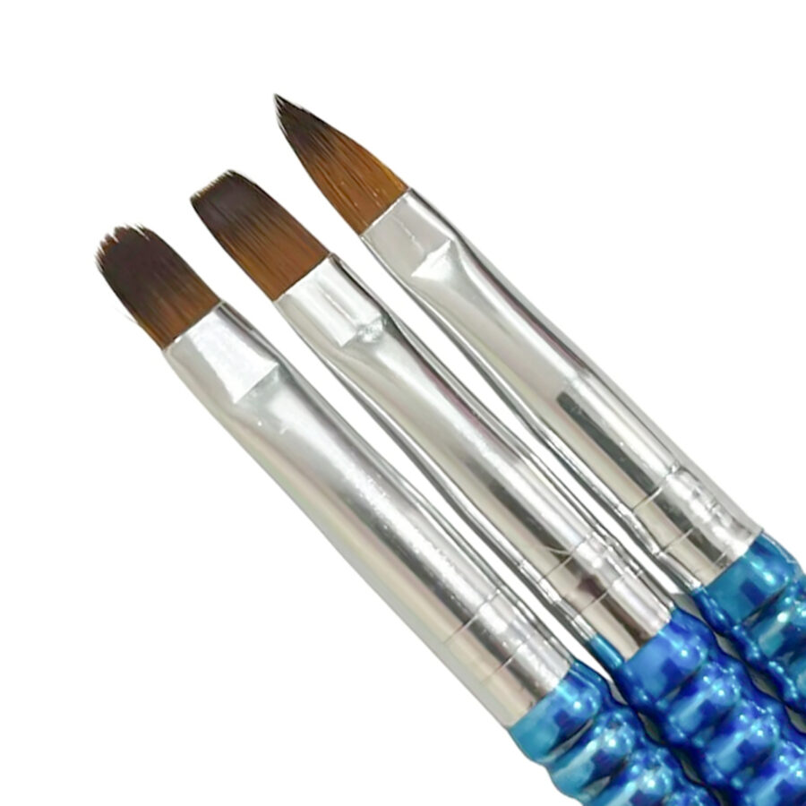 Kit 3 Pincéis Língua de Gato Reto Unhas Acrigel Decoração - Imagem 3