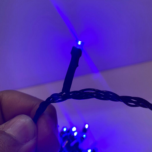 10 Metros De Led Pisca Cordão Com 100 Lampadas Formato Gota Fio Preto Cor:Azul