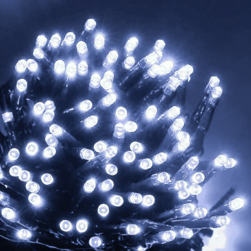 10 Metros De Led Pisca Cordão Com 100 Lampadas Formato Gota Fio Preto Cor:Branco Frio