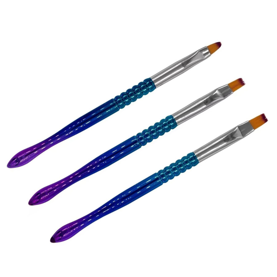 Kit 3 Pincéis Língua de Gato Reto Unhas Acrigel Decoração - Imagem 4