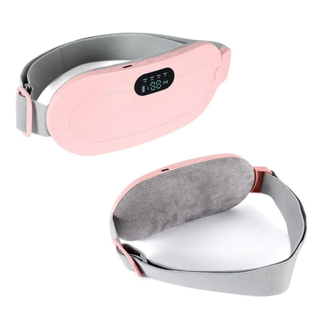 Cinta Aquecimento Alivio Cólica Menstrual Esquenta Vibração Almofada USB Cor:Rosa